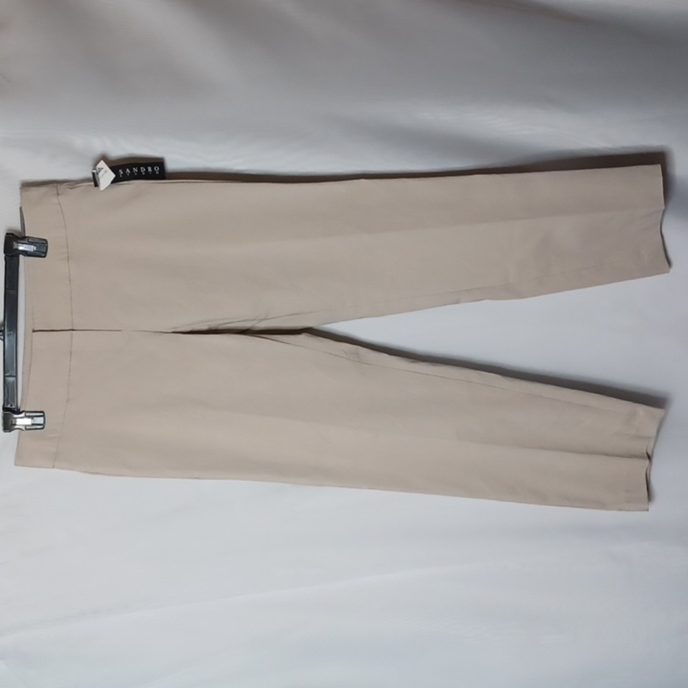 SANDRO STUDIO Women's Beige Anna Fit Slim Leg Straight Pants. 10